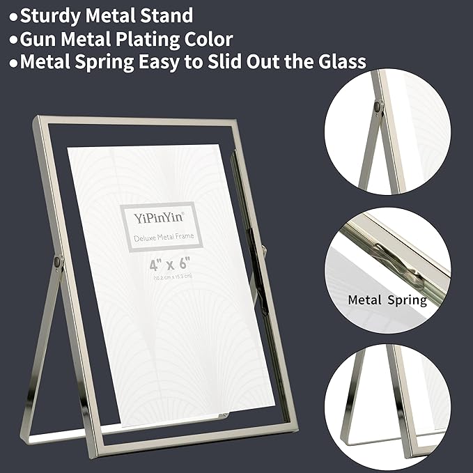Silver 4x6'' Floating Frame Set of 2, - Image 6