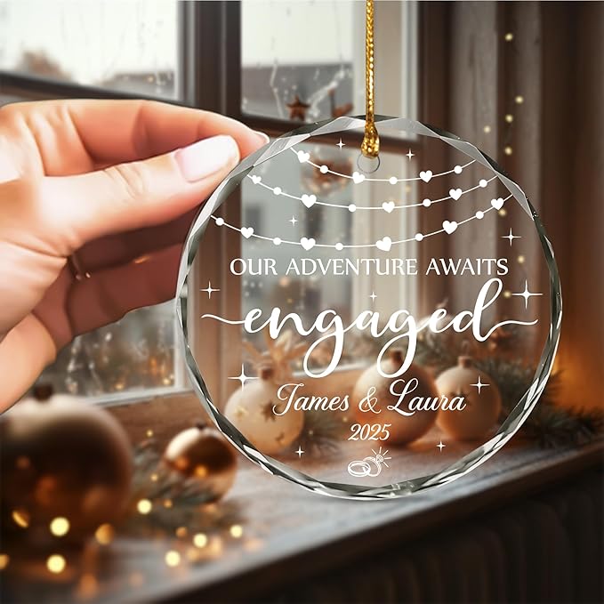 Personalized Engagement Christmas Ornament 2025 - Image 5