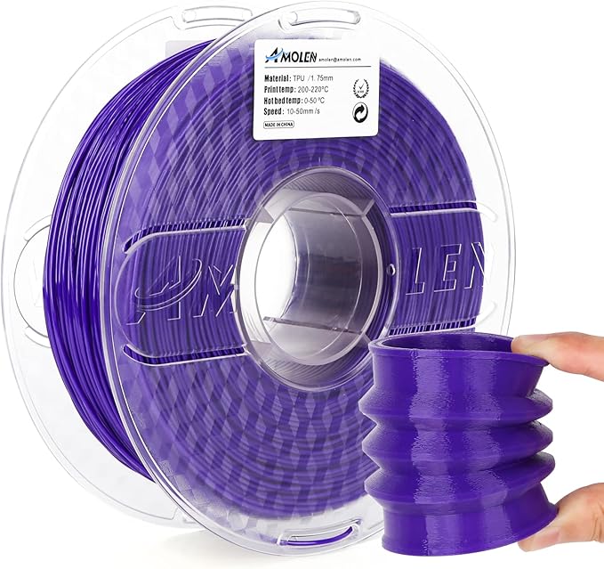 AMOLEN TPU 3D Printer Filament 1.75mm, Flexible Soft TPU 3D Printing Filament by AMOLEN