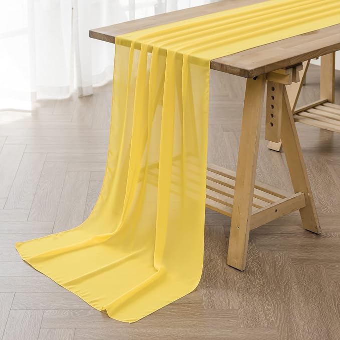 6Pack 9ft Chiffon Table Runner 14x108 Inch Sheer Romantic Table Runner by flohar