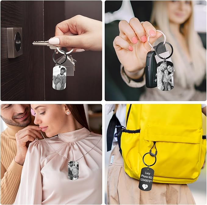 Custom Keychain with Picture, Personalized Photo Keychain with LOGO Text - Image 5