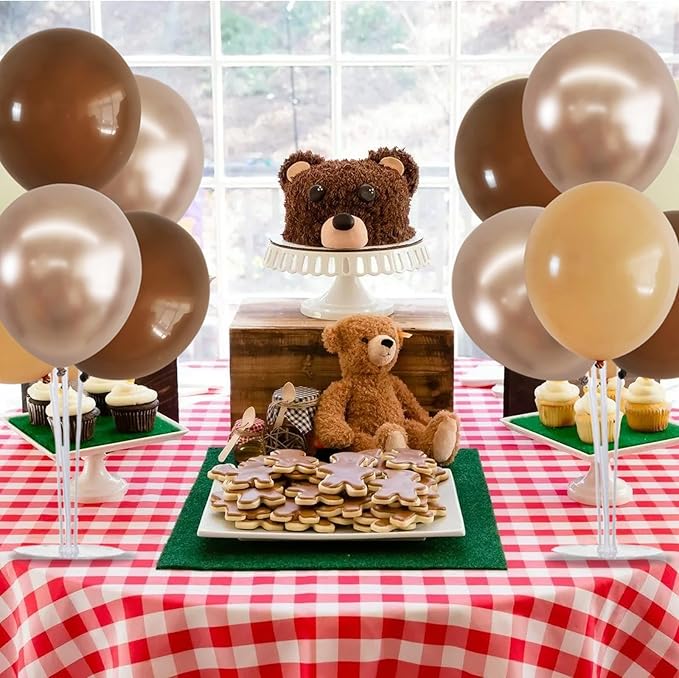 TONIFUL 4 Set Brown Champagne Gold Balloon Stand Centerpiece Table Decorations - Image 6