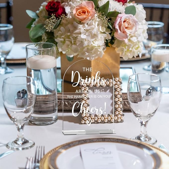 Acrylic Wedding Sign, Bridal Shower Decorations, The Drinks Sign - Image 5