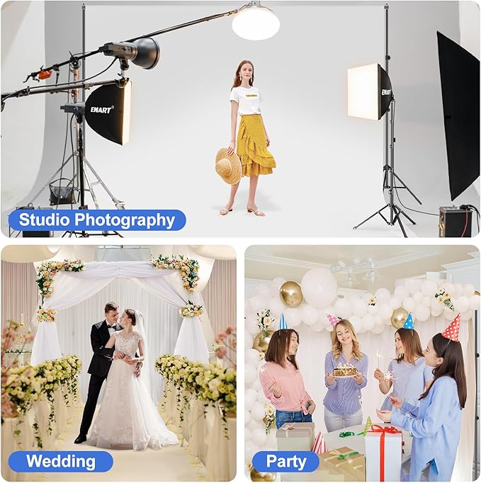 EMART Backdrop Stand 10x7ft Photo Studio Adjustable Background Stand Support kit - Image 6