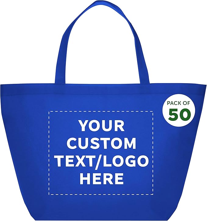 DISCOUNT PROMOS Custom Southern Style Grocery Tote Bags Set of 50 by DISCOUNTPROMOS
