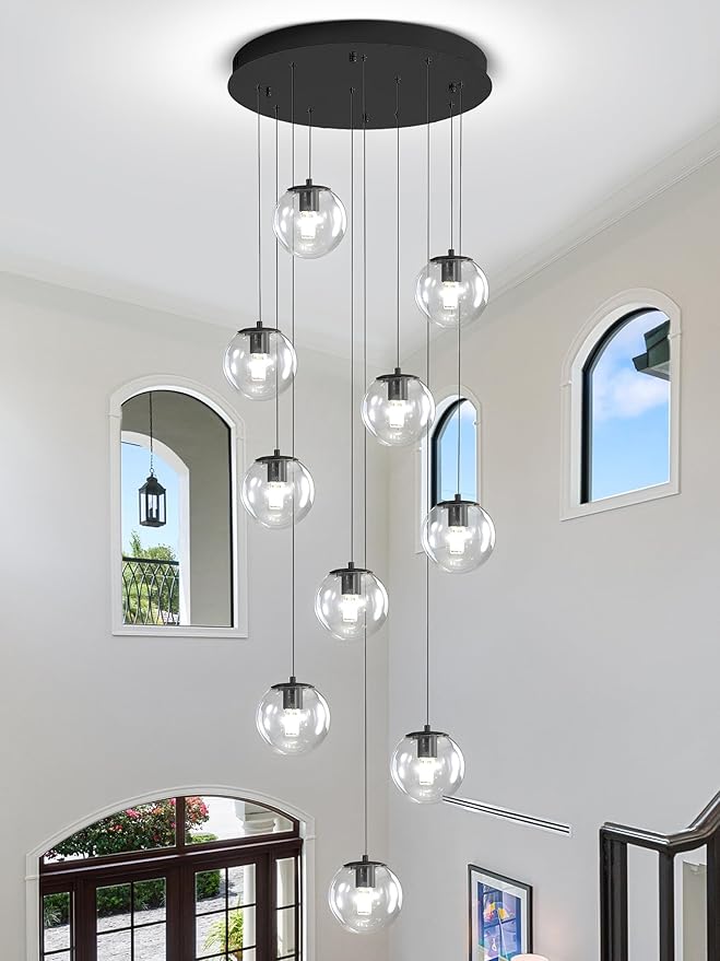 Modern Globe Chandelier H118 Staircase Chandelier by ShialLighting