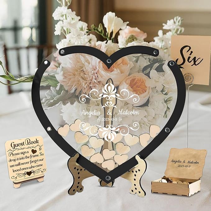 Personalized Wedding Guest Book Alternative Custom Name & Date Guestbook Sign by Unknown