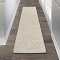 LUXE WEAVERS Modern Geometric Wave Cream 2x8 Area Rug by LuxeWeavers
