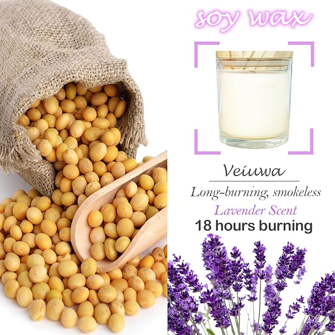 12 Pcs 6 Oz Mini Soy Candles, Lavender Scented Bulk Candle Set, Aromatherapy - Image 3