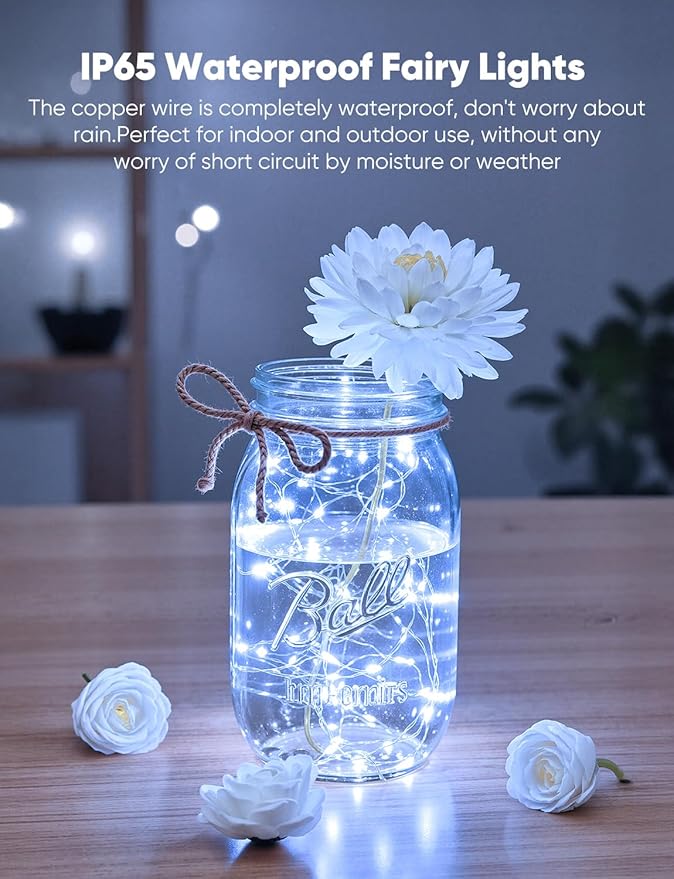 Brightown 14 Pack White LED Fairy Lights Battery Operated String Lights - Image 5