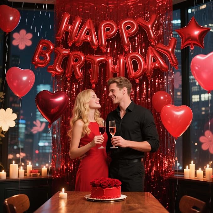 29 Pcs Red Birthday Party Decorations - Image 5