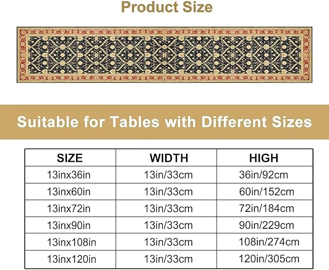 Vintage Morris Floral Table Runner, Boho Rustic Farmhouse Flower Pattern - Image 4