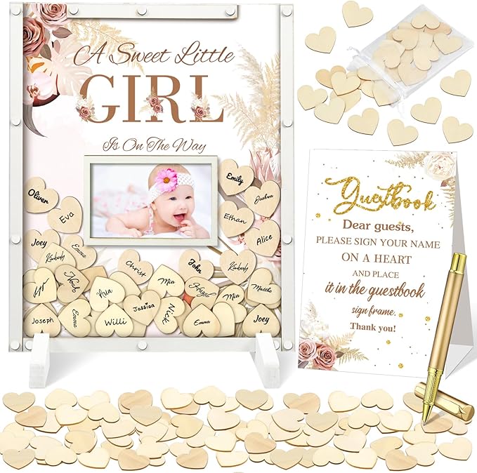 65 Pcs Baby Shower Guest Book Alternatives He or She Gender Reveal Boho Flower by Beeveer