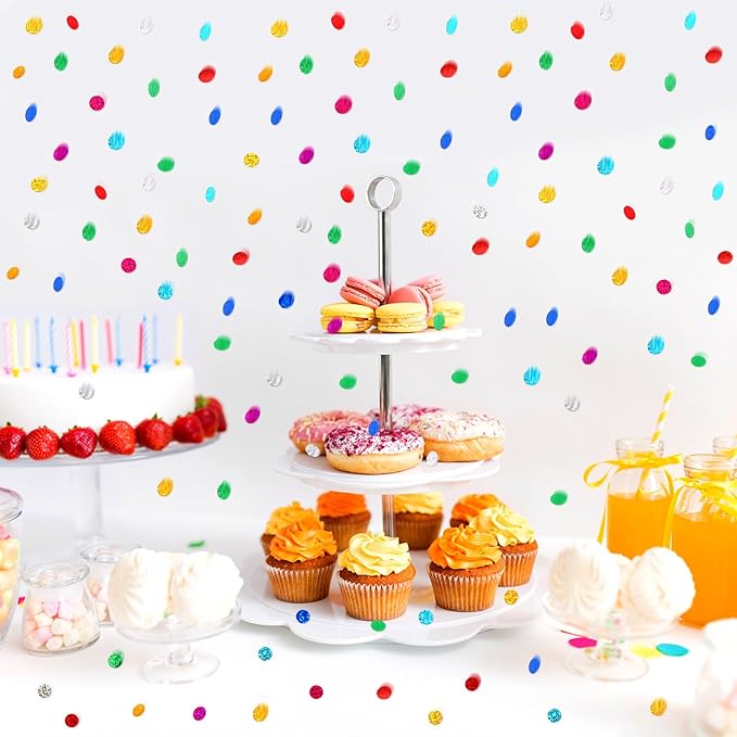 MARFOREVER Multicolor Sparkle Foil Confetti, Glitter Round Confetti Birthday - Image 3