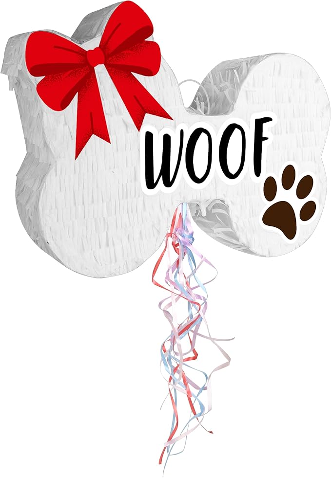 Pull String Dog Bone Pinatas, Puppy Pinatas by Birchio