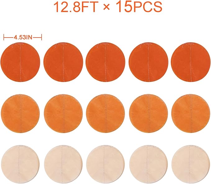 192 Ft Orange Party Decorations Ombre Orange Big Circle Dots Backdrop Streamer - Image 2