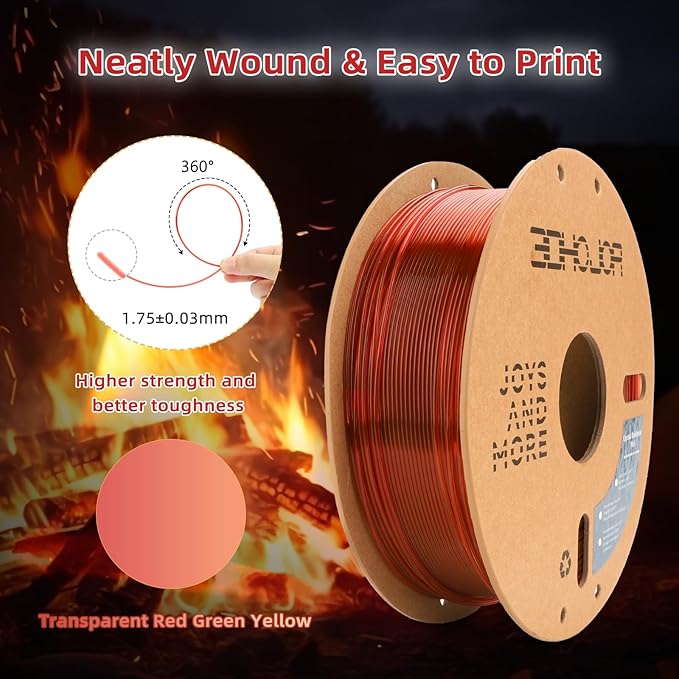 Transparent Multi Rainbow Color Change PLA 1.75mm 1KG 3D Printing Filament - Image 2