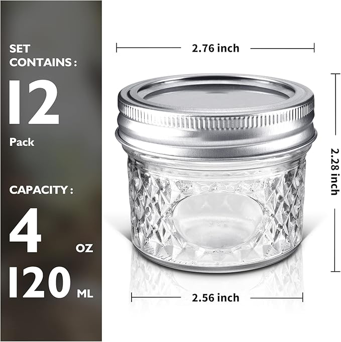 asika Mini Glass Jars, Canning Jars 4 oz - Image 3