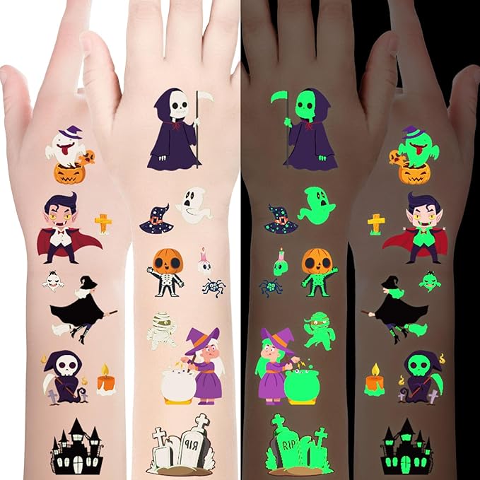 Luminous Halloween Temporary Tattoos by CHAWONER