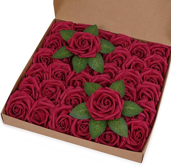 BLEUM CADE 36Pcs Artificial Flowers Fake Roses by BLEUMCADE
