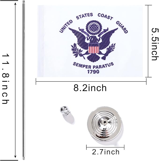 ZXvZYT 2 Pack American US Coast Guard flag USA Coast Guard table flag, Small - Image 2