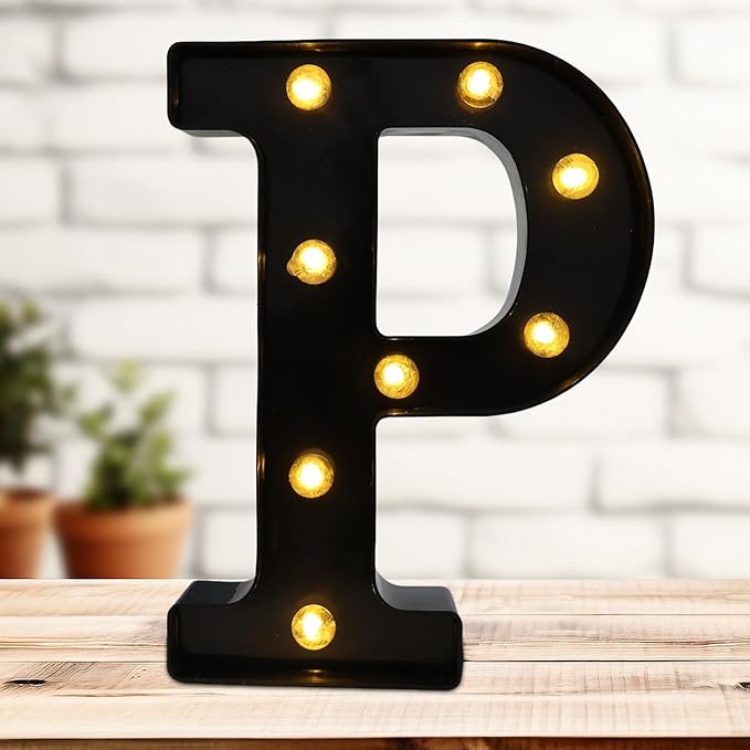 Led Marquee Letters, 8.58 Inch Black Light Up Letters, Small Led Letter Lights by DyingSwan