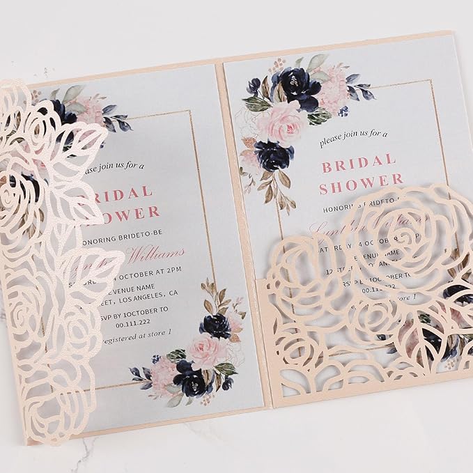 50pcs Tri-Fold Laser Cut Invitation - Image 7