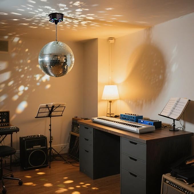 Yescom 12" Large Disco Ball Mirror Big Hanging Glass Decoration - Image 4