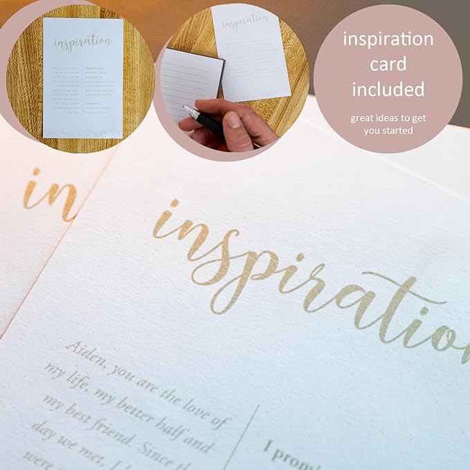 GSM Brands Wedding Vow Books His and Her Hardcover, Ivory Pages - Image 6