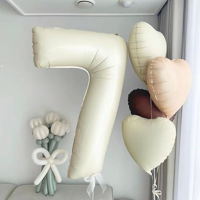 40 Inch Cream White Number 7 Balloon Mylar Big Foil Helium Number 17 27 77 - Image 4
