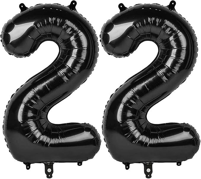 Black Number 22 Balloon by Upgesy