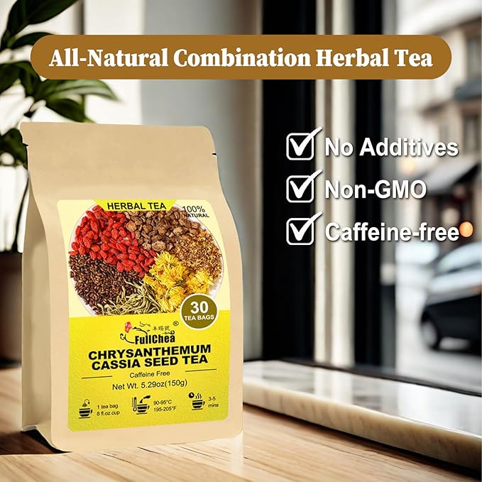 FullChea - Chrysanthemum Cassia Seed Tea, 30 Teabags, 5g/bag - Burdock Root - Image 6