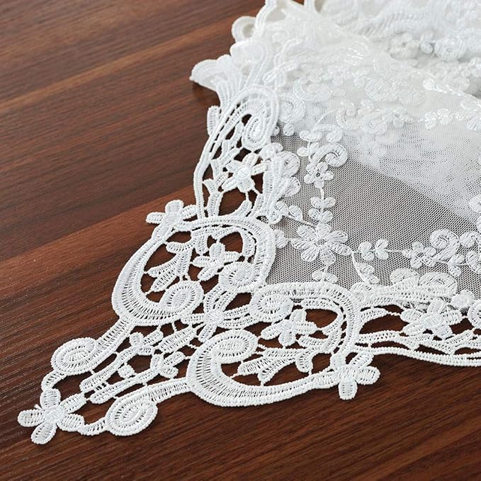 ARTABLE Rectangle Table Runner Lace Macrame Embroidered Table Runners - Image 3