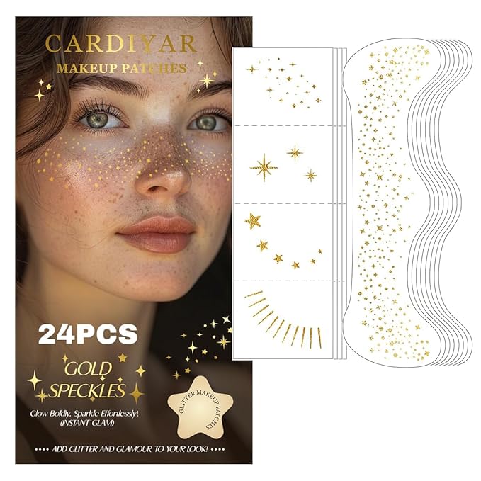 Glitter Freckles Face Tattoo by CARDIYARFRECKLES