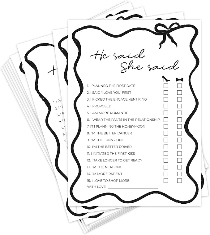DEEKA 30 PCS Bridal Shower Games Card - Image 8