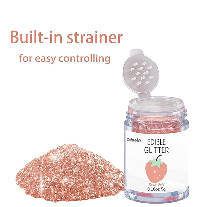 Rose Gold Edible Glitter for Cakes Drinks - Image 2
