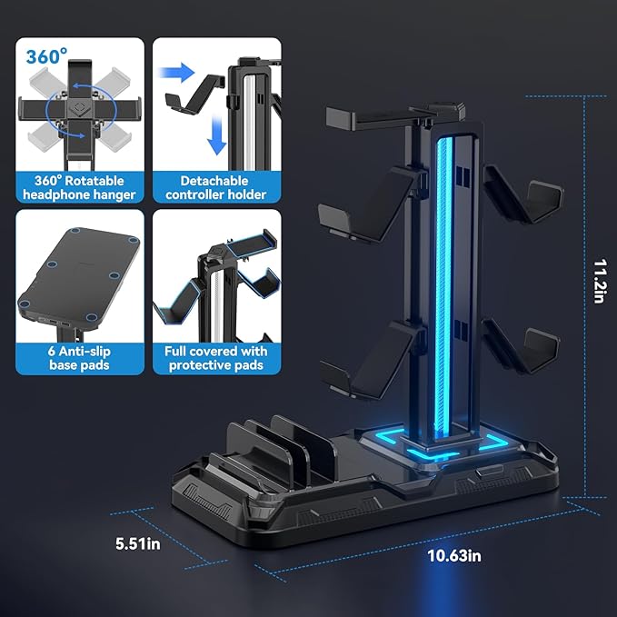 KDD Headset Stand with Charging Station - Image 6