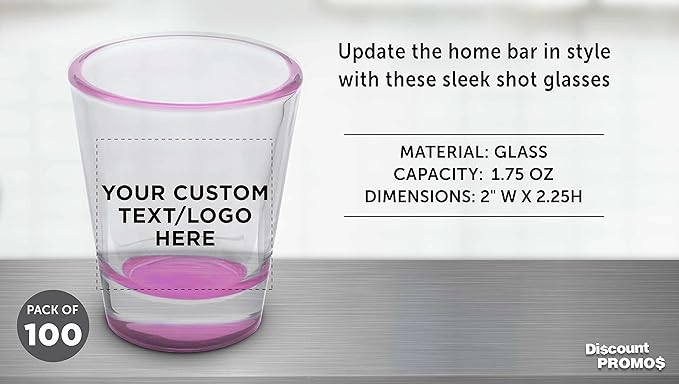 Custom Shot Glasses 1.75 oz. Set of 100, Personalized Bulk Pack - Image 4