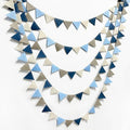 Dusty Blue Party Decoration Gray Blue Felt Hanging Triangle Mini Bunting by pinkblume