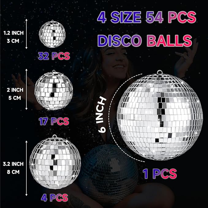 54 Pcs Disco Ball Hanging Decor - Image 3