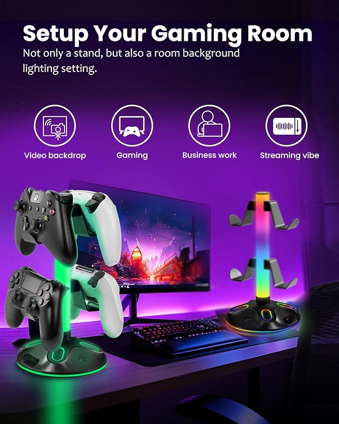 RGB Headphone Stand for Desk, Innovative Headset Stand - Image 5