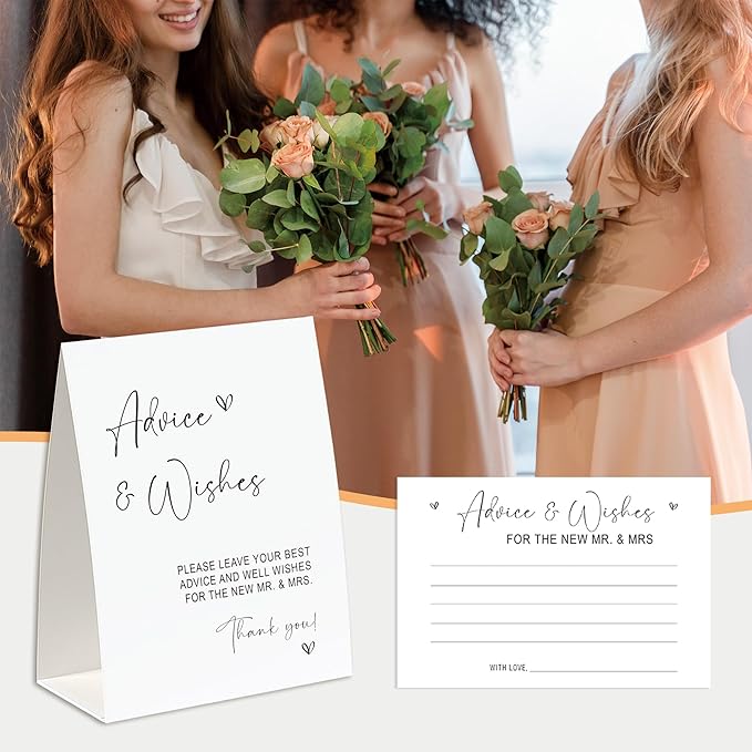 Advice and Wishes for The Mr and Mrs, Advice Cards for Bride and Groom 30 Pcs - Image 4