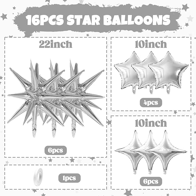 Silver Star Balloon - Image 2