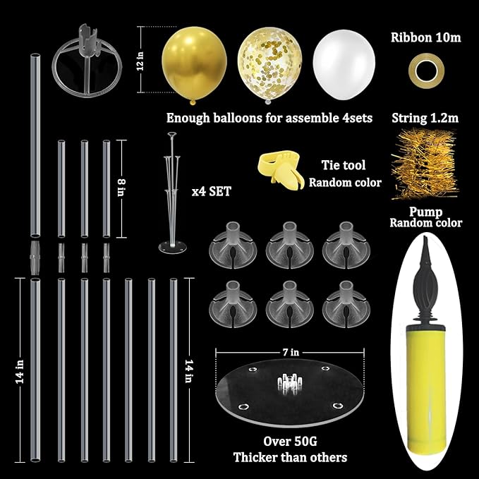 Gold Party Decorations Balloon Stand Centerpiece Table Decorations - Image 2