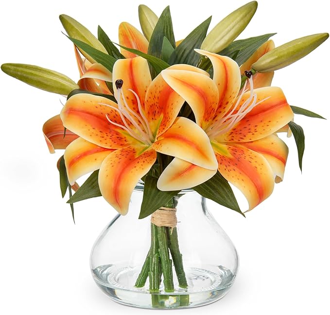 Hollyone Tiger Lily Fall Flowers Artificial by Hollyone
