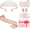 65th Birthday Decorations for Women, Including Sash, Crown/Tiara, Cake Topper by JueslyBirthdayParty