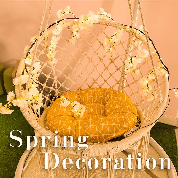 Fudios Lighted White Cherry Blossom Garland Decor - Image 5