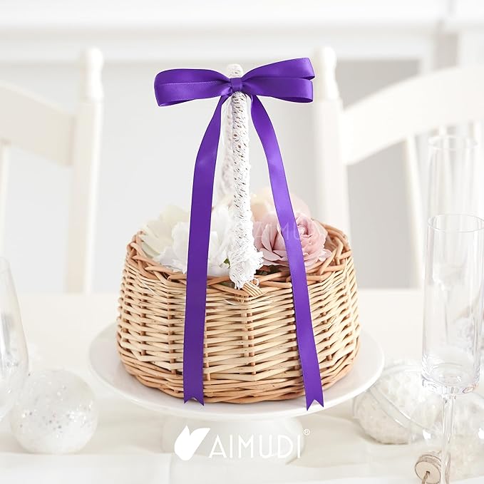 AIMUDI Purple Bows 5 × 10" Satin Bows - Image 6