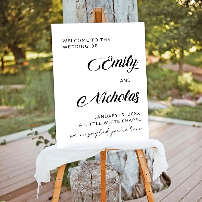 Personalized Wedding Welcome Sign Template, Modern Minimalist Reception Board - Image 3