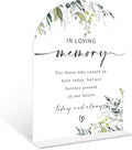 Greenery In Loving Memory Sign, 6 x 8 Inch White Arch Acrylic Wedding Sign by Qoqxjodd